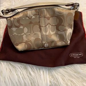 Coach monogram c’s gold mini bag